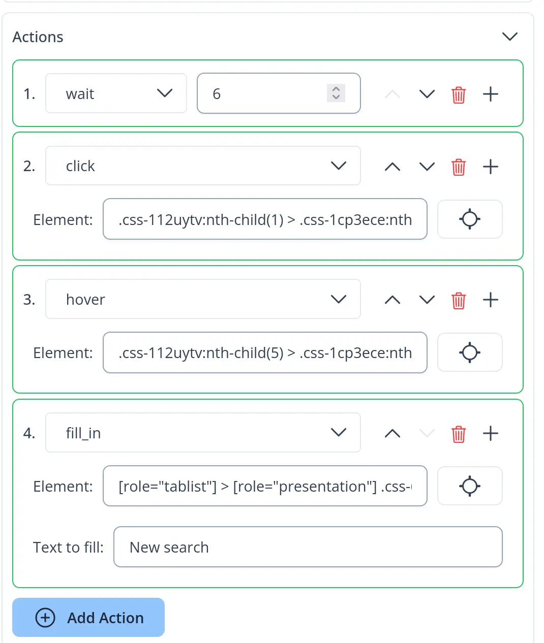Perform actions before detecting web page changes - pagediff.io